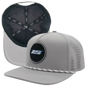 High Quality Men Snapback Gorras Custom 5 Panel Rope Laser Cut Performance <b>Waterproof</b> Sports Golf Hats Baseball <b>Caps</b> with Pvc - Product Image 1