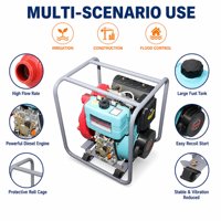 Pompe à eau centrifuge diesel en fonte DHP100 de 4 pouces, haute capacité, portable, pour l'irrigation agricole