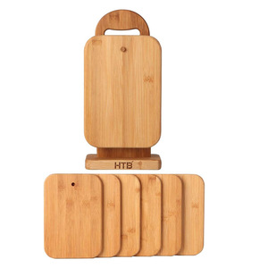 Bamboo Cutting Board <b>Set</b> With Stand 22x16cm And 16x7cm Rectangle Antibacterial Multifunctional For Sandwich Cheese Breakfast - Product Image 1