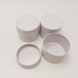 Nhà Máy Trực Tiếp Rỗng Luxury Candle Tin Container 4Oz Matte Trắng Nến Tins Với Nắp - Product Image 3