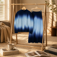 Ensemble deux pièces plissé dégradé ombré pour femme, haute couture, directement de l'usine, personnalisation OEM/ODM, jupe amincissante effet teinture par immersion