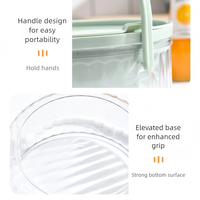 Bol à salade portable JX, boîte de rangement pour réfrigérateur transparente épaisse, plateau à salade réfrigérée pour fruits et légumes
