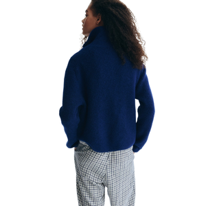 Pull tricoté à col montant en mélange coton-laine uni à quart de zip, manches longues, personnalisé, vente en gros d'usine, fabriqué au Bangladesh pour hommes - Product Image 4