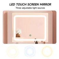 Ensemble de coiffeuse avec miroir et tiroirs Armoire de rangement pour table à cosmétiques en bois Table de maquillage pliante pour les salons de maquillage