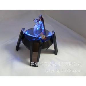 Solar Powered <b>Rotating</b> <b>Display</b> <b>Stand</b> XRF 007 For Eyewear Jewelry With Blue Led Light Abs Material Eco Friendly Lightweight - Product Image 2