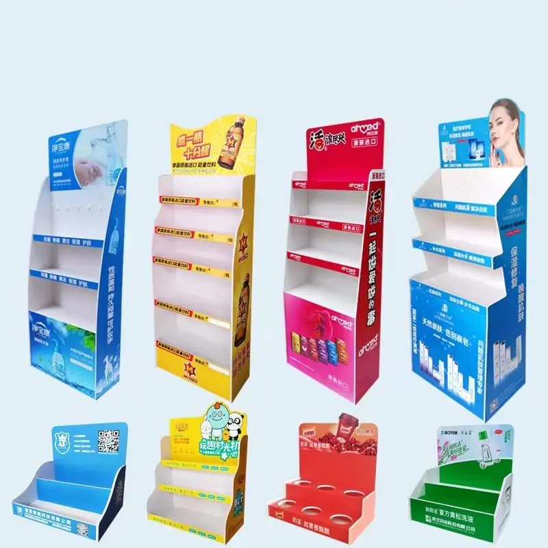 Commercial Custom Cardboard Milk Powder Promotion Floor Display Stand for Advertisement