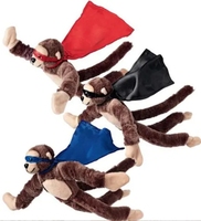 Usine logo personnalisé singe criant fronde volante impression en peluche singe mouche jouet avec son