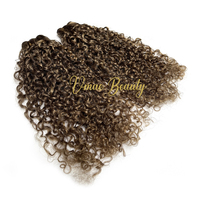 VMAE Mèches de cheveux humains bruts en trame, boucles afro crépues birmanes, boucles profondes royales, blond miel balayage, mèches mèches à mèches