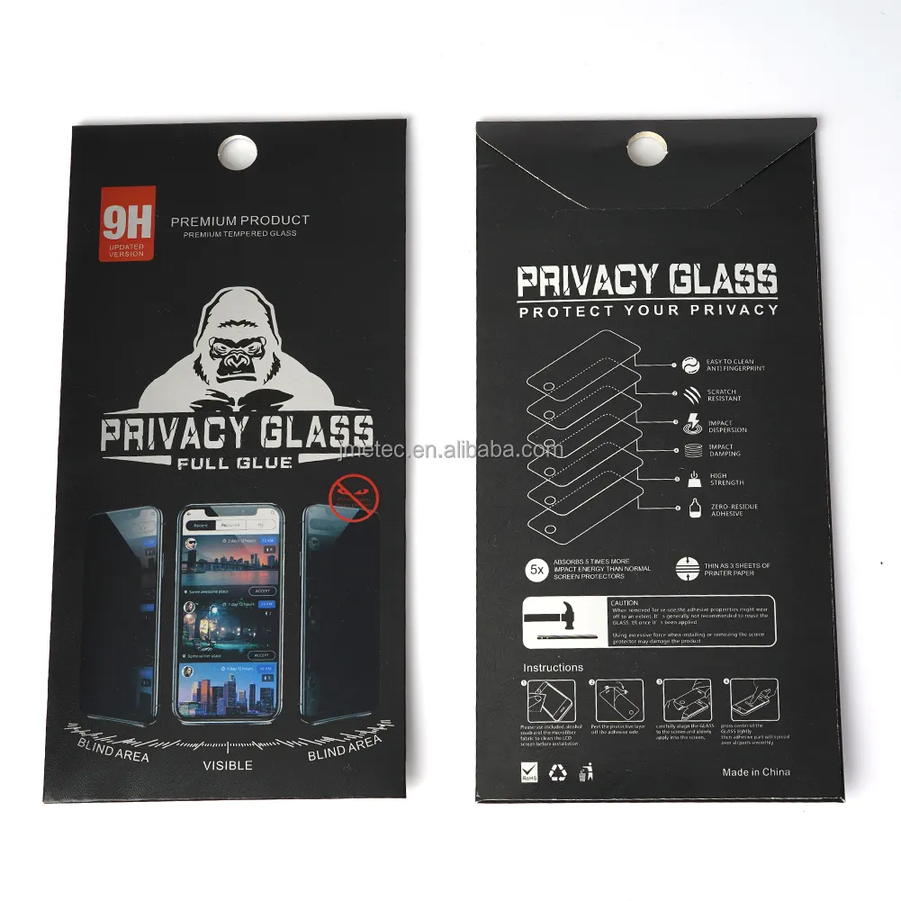 Handy Anti Spion gehärtete Glas folie Mit Premium-Einzelhandel paket Glas für iPhone Datenschutz Displays chutz folie 15