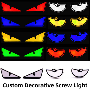 Luces Modificadas Ojos de Demonio para Motocicleta y Automóvil |   Lámpara de Tornillo para Placa de Matrícula con Forma de Triángulo Semicircular |   Accesorio de Iluminación Exterior para Automóvil - Product Image 4