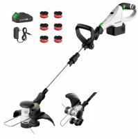 Tondeuse à gazon électrique sans balais 21V 800W, à batterie, poignée pliable, usage professionnel DIY, cordon en nylon, embouts personnalisés 28cm