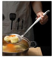 Cuillère à écrémer en acier inoxydable à mailles fines – Outil de filtration d'huile, filtre à graisse et à mousse avec long manche, écumoire de cuisine
