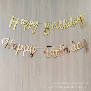 Ins bandiera congiunta lettere di <span class=keywords><strong>compleanno</strong></span> abbronzanti <span class=keywords><strong>buon</strong></span> <span class=keywords><strong>compleanno</strong></span> oro rosa argento bandiera decorazione festa - Product Image 2