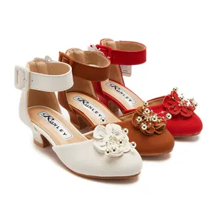 Модные детские сандалии принцессы Золушки со стразами обувь для девочек на высоком каблуке