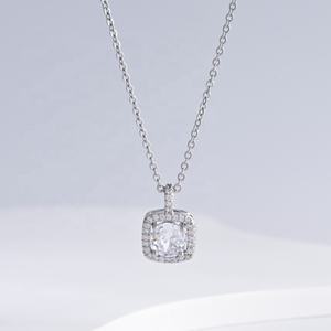 Precio de fábrica, plata 925, regalos de plata de ley, collar con corte radiante, joyería fina, piedra de color, chapado en oro, collares de circonia cúbica - Product Image 4