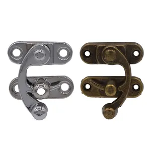 Manufacture Custom Different Heavy Duty Zinc Alloy High Quality Left Silver Horn Lock Right Latch Hook Antique Wood Box Hasp
