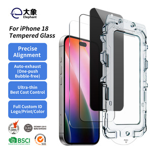 ฟิล์มกันรอยหน้าจอแบบพรีเมียม 9H สำหรับ iPhone 18 Pro Max พร้อมโลโก้ OEM แบบกำหนดเอง กระจกนิรภัย HD พร้อมอุปกรณ์จัดตำแหน่งอัตโนมัติ ติดตั้งง่าย - Product Image 1