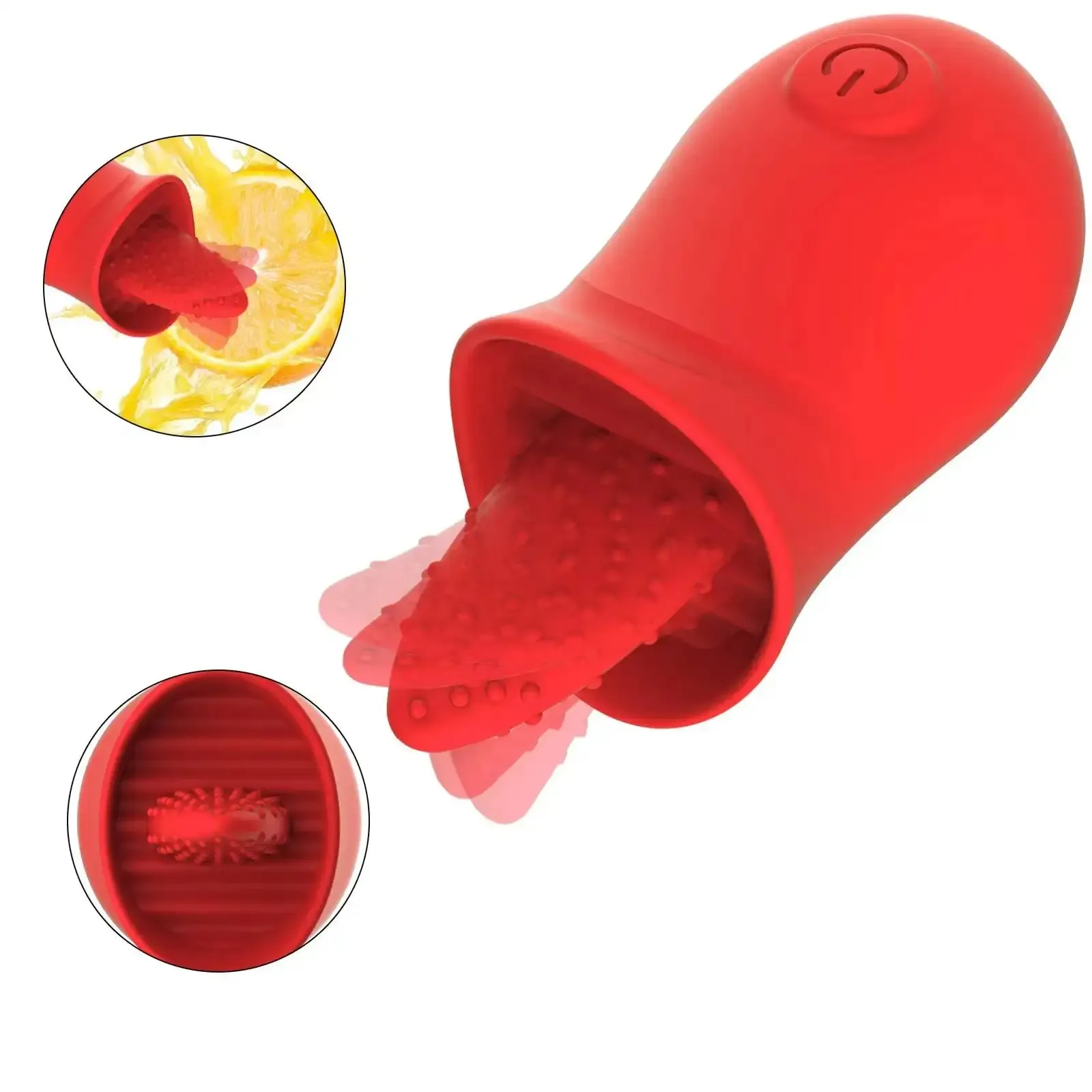 Mini masturbador de silicona de tamaño portátil, vibrador de masaje para lamer la lengua rosa para mujeres, niñas, parejas