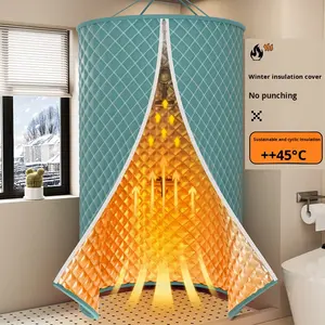 <span class=keywords><strong>Rideau</strong></span> <span class=keywords><strong>de</strong></span> <span class=keywords><strong>douche</strong></span> thermique d'hiver 3D épaissi, auvent <span class=keywords><strong>de</strong></span> bain imperméable <span class=keywords><strong>en</strong></span> polyester avec revêtement <span class=keywords><strong>en</strong></span> aluminium, isolation thermique pour la salle <span class=keywords><strong>de</strong></span> bain à domicile - Product Image 1