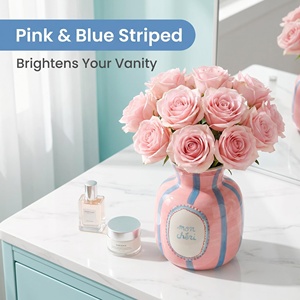 Vases en céramique peints à <span class=keywords><strong>la</strong></span> main, 2 pièces, décoration rétro style ferme française, parfaits pour <span class=keywords><strong>la</strong></span> maison, le bureau et les cadeaux de mariage/Saint-Valentin - Product Image 4