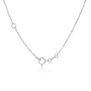 Cute Geometric Octagonal White Pt950 Fine Beaded Pendant <b>Necklace</b> For Girls Casual Stackable Platinum Jewelry - Product Image 1