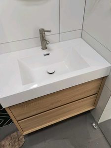 Combinazione di Mobili da Bagno Moderni e Semplici Consigliati dal Little Red Book, Montaggio a Parete Senza Vernice con Lavabo - Product Image 5