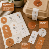 Autocollants personnalisés en papier résistant à l'huile et à l'eau - Étiquettes d'emballage alimentaire autocollantes de qualité supérieure pour gobelets à café, boîtes à emporter, sécurité