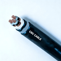Câble souterrain blindé en cuivre XLPE PVC 6,35/11KV 33kV 3x16 3x25 3x35 3x50 3x70 3x95 3x120 3x150 3x185 3x240 3x300 3x400 SWA
