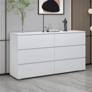 Meuble de salon moderne multifonctionnel, armoire de rangement à 6 tiroirs, table de chevet pour chambre à coucher, <span class=keywords><strong>commode</strong></span> en <span class=keywords><strong>bois</strong></span> <span class=keywords><strong>blanc</strong></span> - Product Image 1