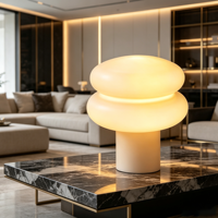 Lampe de bureau en céramique Murano vintage style crème française, lumière de chevet nordique chaleureuse en forme de champignon, luxe