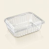 Boîte d'emballage écologique en plastique PET transparent 230x190x75MM avec trous de ventilation respirants pour sandwichs, fast-food, pâtisseries et salades
