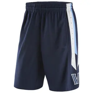 High quality USA club team wear reversible patched elastic waistband string side pockets sublimation custom basketball shorts