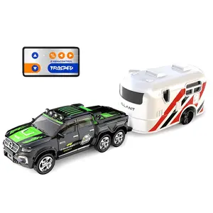 Carro de controle remoto fundido 1/64 para caminhões, veículos de corrida, 2.4G, mini carros elétricos modelo 1:64 de metal, modelo 4 idades +, novo, 2024