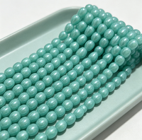 Perles ovales en vrac en verre imitation pour la fabrication de bijoux, colliers DIY, perles colorées en vrac – Vente en gros usine YUZHU