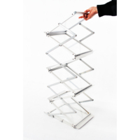 Porte-brochures pliable en zigzag en aluminium et acrylique, format A4, écologique, promotionnel, facile à transporter, présentoirs portables