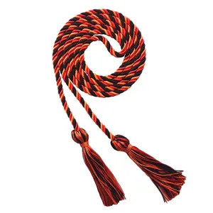 حبال فردية سوداء/ حمراء/ برتقالي حبال تخرج متعددة الألوان حبل تخرج حبل تقديم الشرف