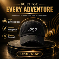 Gorras de Béisbol Desgastadas al por Mayor con Logotipo Personalizado, 100% Algodón, Estilo Dad Hat, para Música Rock, Punk, Skateboard, Grunge, con Agujeros
