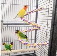 Perroquet corde perche coton corde oiseau perchoir escalade support barre oiseau élastique jouet perroquet mâcher jouets oiseau perchoir corde élastique