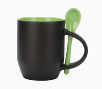 Mug à café en céramique 12 oz avec cuillère, logo personnalisé, cadeau promotionnel, entreprise, vente en gros, gobelet de voyage