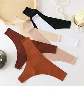 Tanga de Seda de Hielo Delgada para Mujer, Ropa Interior de Tiro Bajo, Tejida, de Secado Rápido, Sin Costuras, Estilo T-back, Lencería Femenina - Product Image 2