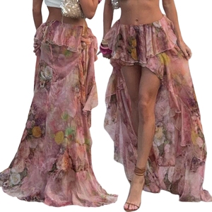 กระโปรงมินิสั้นลายดอกไม้ฤดูร้อนปี 2026 ผ้าลูกไม้ ระบายอากาศได้ดี นุ่มสบาย ทรงเอไลน์ แต่งขอบสีตัดกัน - Product Image 2