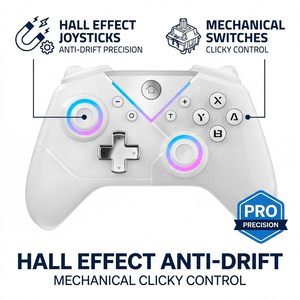 A CM-617 <b>Wireless</b> Game Controller Six Axis Gyroscope Hall Trigger Vibration Remote BT 4.0 OLED Joystick <b>PC</b> P4 Steam Switch Lite - Product Image 3