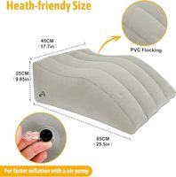 En gros Pliable PVC Flocage Gonflable Jambe Oreiller Canapé-Lit Jambe Protection Voyage Coussin Triangle Pente Jambe Coussin pour
