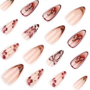 Vente en gros 3856 <span class=keywords><strong>ongles</strong></span> chic en amande avec design floral élégant <span class=keywords><strong>faux</strong></span> <span class=keywords><strong>ongles</strong></span> presse sur <span class=keywords><strong>ongles</strong></span> <span class=keywords><strong>ongles</strong></span> artificiels personnaliser - Product Image 4