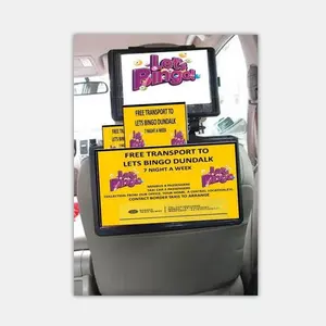Рекламный щит на спинку сиденья такси