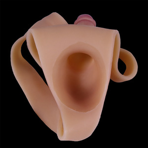 Strap on Dildo Strapon <span class=keywords><strong>Harness</strong></span> Lesbian Sex Toys Hollow Dildo Panties, Dildo Silikon yang Dapat Dipakai Mainan Seks untuk Pasangan - Product Image 6