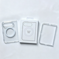 Étui de téléphone magnétique en acrylique pour iPhone Duo, pliable, transparent, compatible avec la charge sans fil, avec emballage en boîte de vente au détail