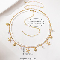 Chaîne de taille en perles de riz Série Océan pour femme, avec pendentif coquillage et étoile de mer, chaîne de corps sexy, bijoux d'été