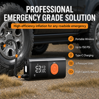 Compresseur d'air électrique portable sans fil 150 PSI, pompe à air rechargeable 4000 mAh avec batterie externe pour voiture, vélo, ballon