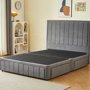 Muebles de Dormitorio Elegantes y Confortables, <span class=keywords><strong>Cama</strong></span> de Lujo con Respaldo Alto y Almacenamiento Lateral Conveniente con Cuatro Cajones - Product Image 1